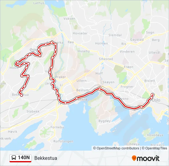 140N Bus Line Map