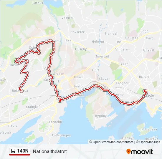 140N Bus Line Map