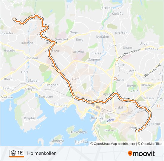 1E Subway Line Map