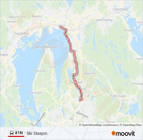 81N Bus Line Map
