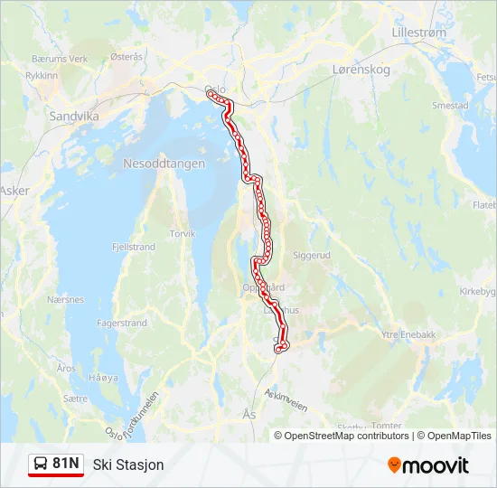 81N Bus Line Map