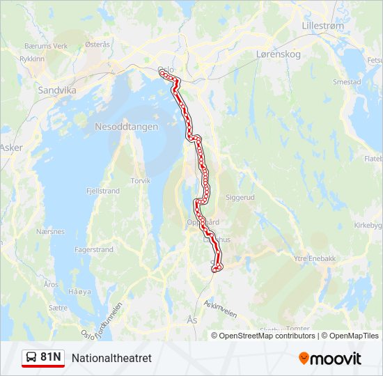 81N Bus Line Map