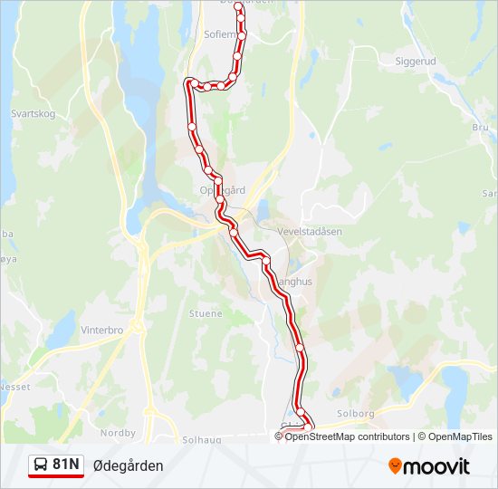 81N Bus Line Map