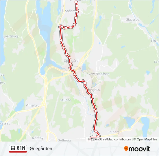 81N Bus Line Map