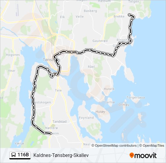 116B Bus Line Map