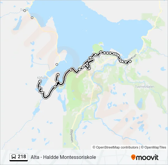 218 Bus Line Map