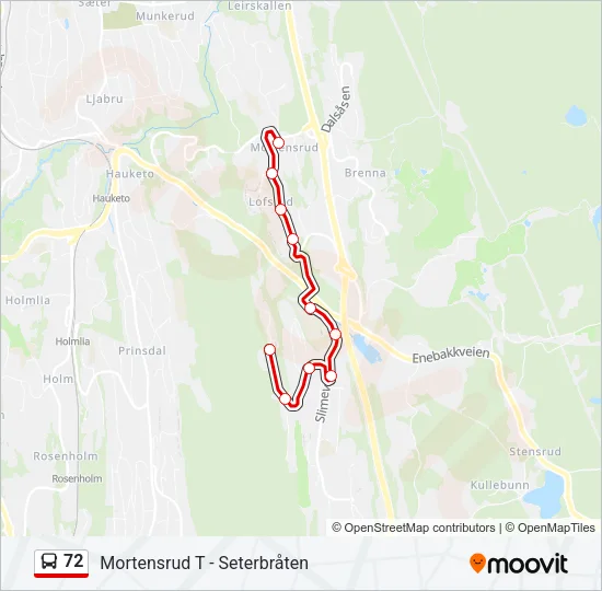 72 Bus Line Map