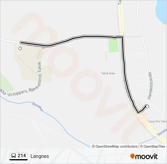 214 Bus Line Map