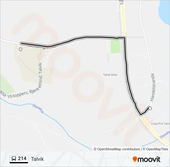 214 Bus Line Map