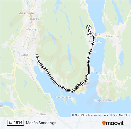 1814 bus Line Map