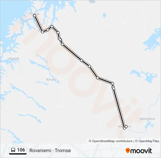 106 Bus Line Map