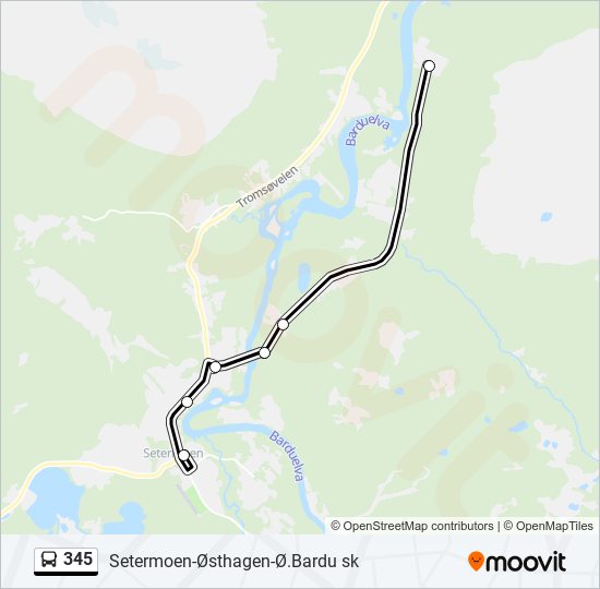 345 bus Line Map