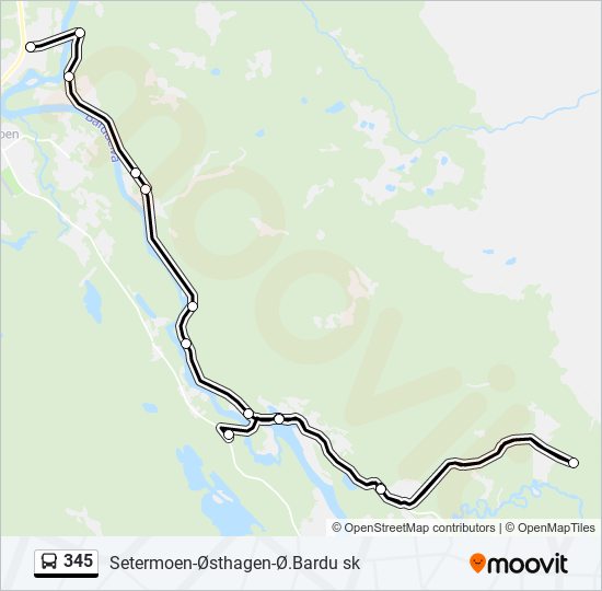 345 bus Line Map