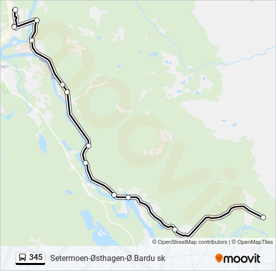 345 bus Line Map