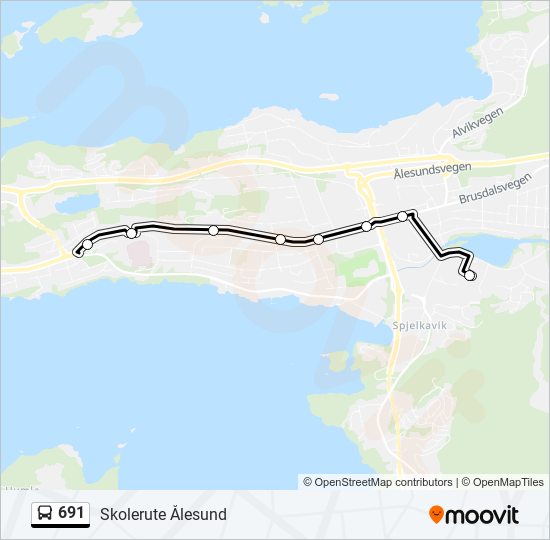 691 bus Line Map