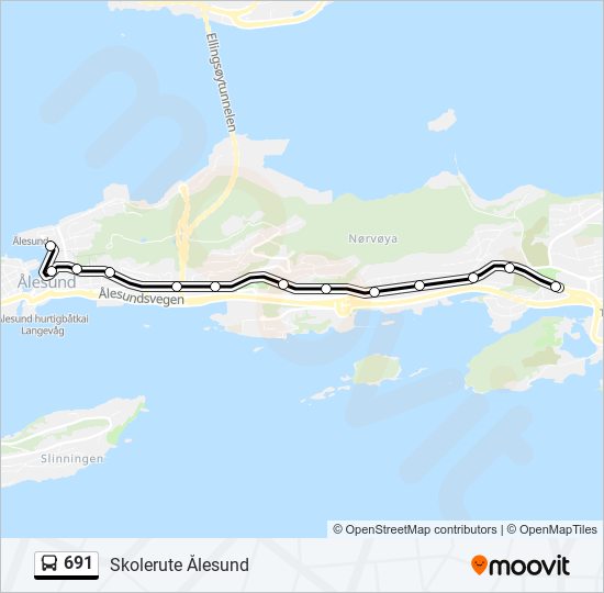 691 bus Line Map