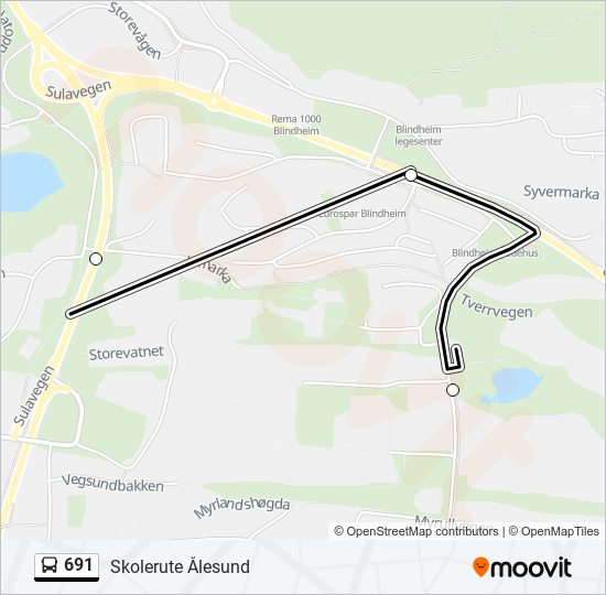 691 bus Line Map