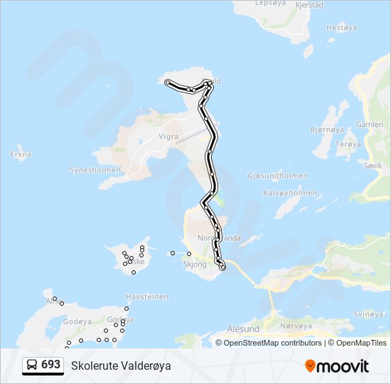 693 bus Line Map