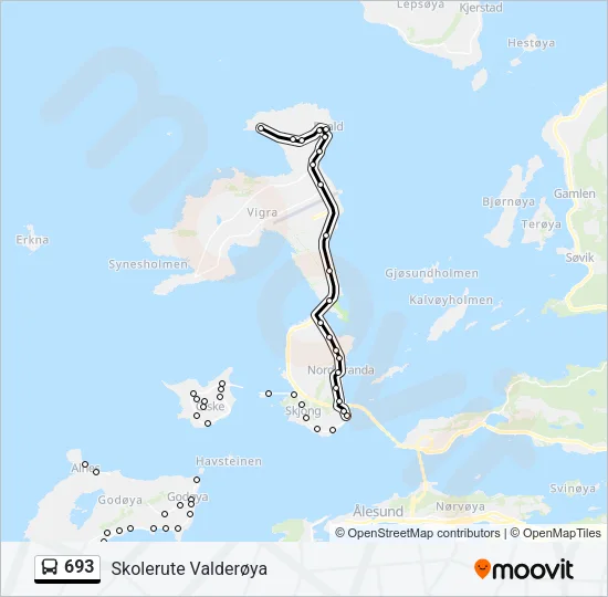 693 Bus Line Map