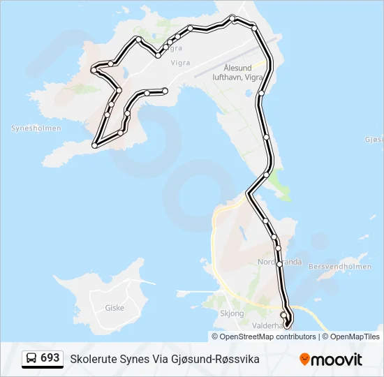 693 Bus Line Map