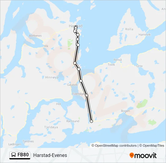 FB80 Bus Line Map