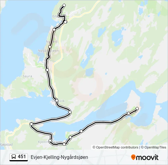 451 Bus Line Map