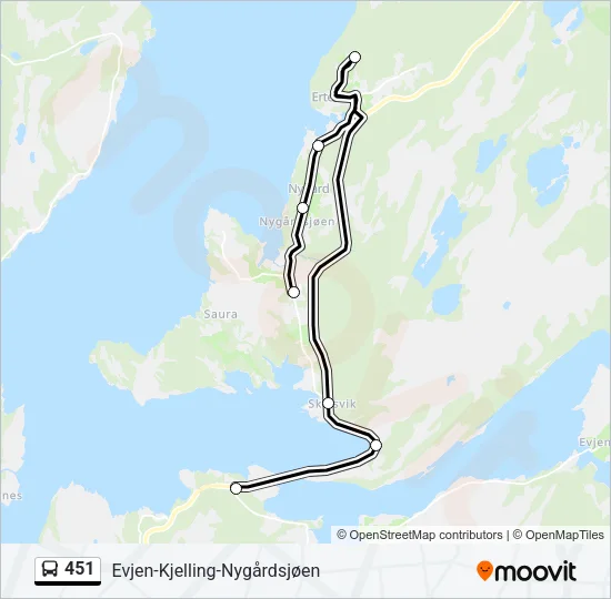 451 Bus Line Map