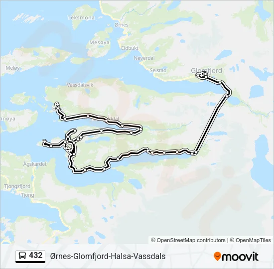 432 Bus Line Map