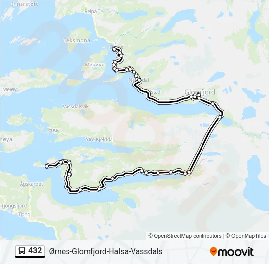 432 Bus Line Map