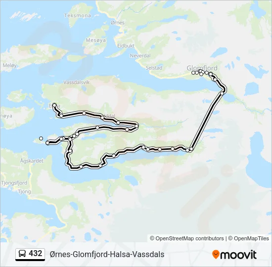 432 Bus Line Map