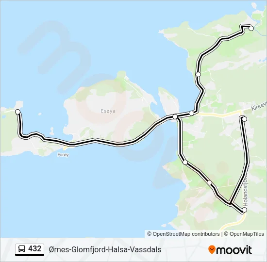 432 Bus Line Map