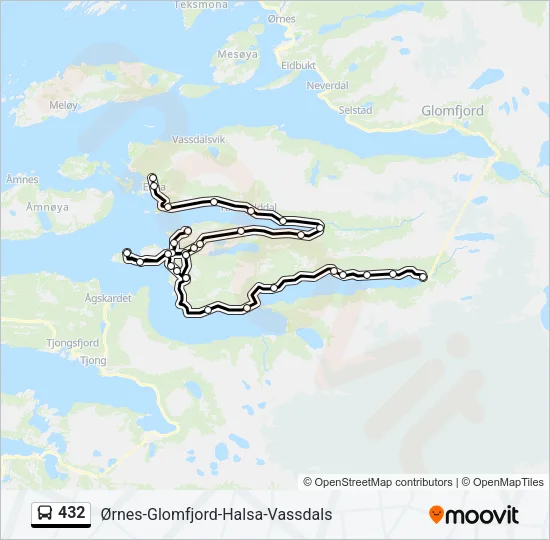 432 Bus Line Map