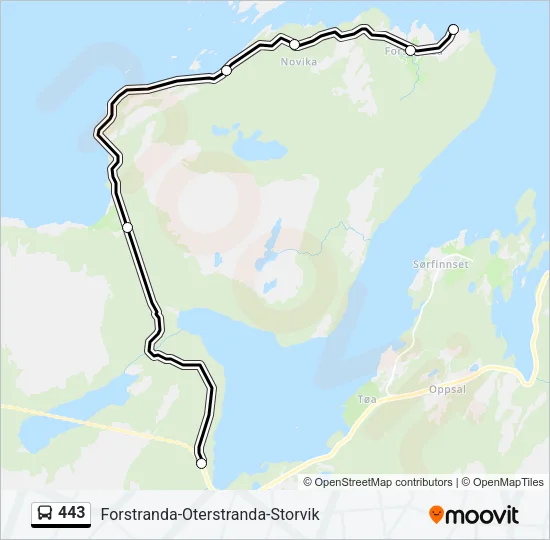 443 Bus Line Map