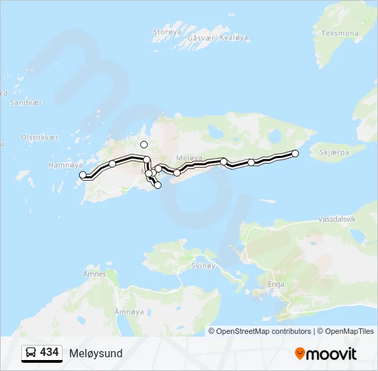 434 Bus Line Map
