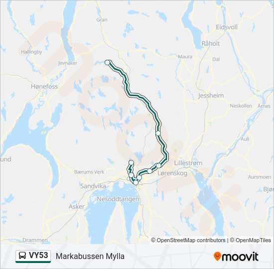VY53 Bus Line Map