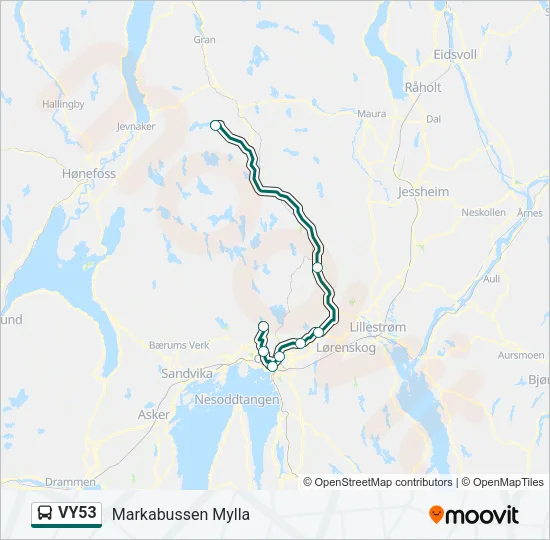 VY53 Bus Line Map
