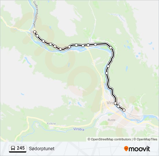 245 bus Line Map