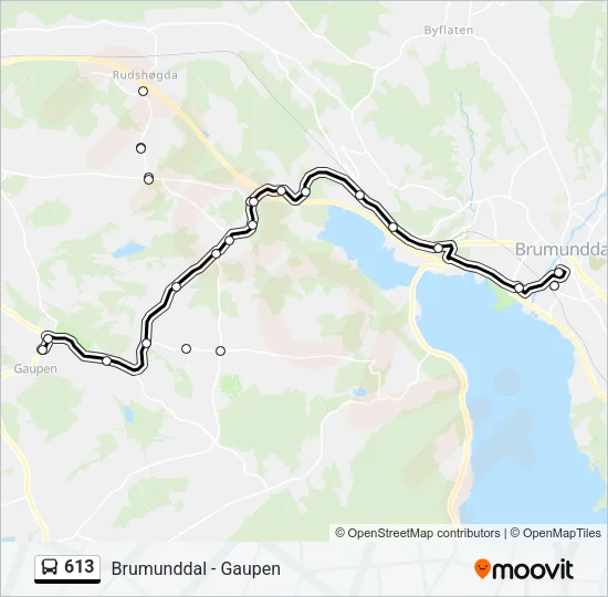 613 Bus Line Map