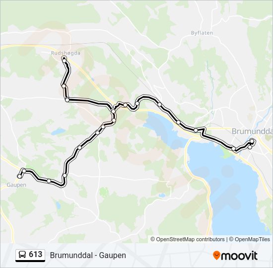 613 Bus Line Map