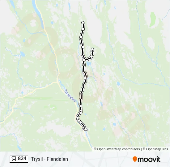 834 Bus Line Map