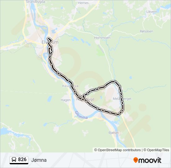 826 bus Line Map