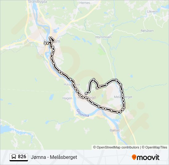 826 bus Line Map