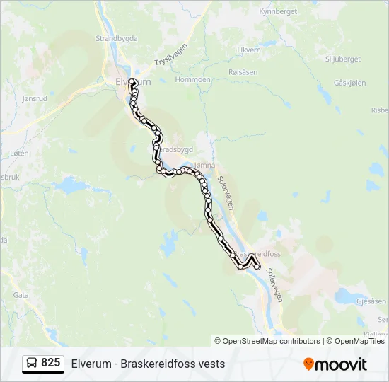 825 Bus Line Map