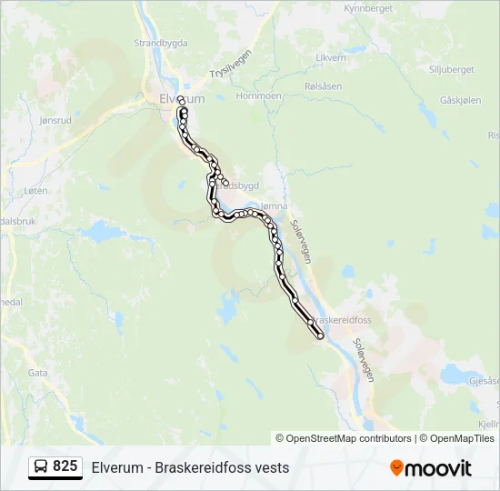825 Bus Line Map