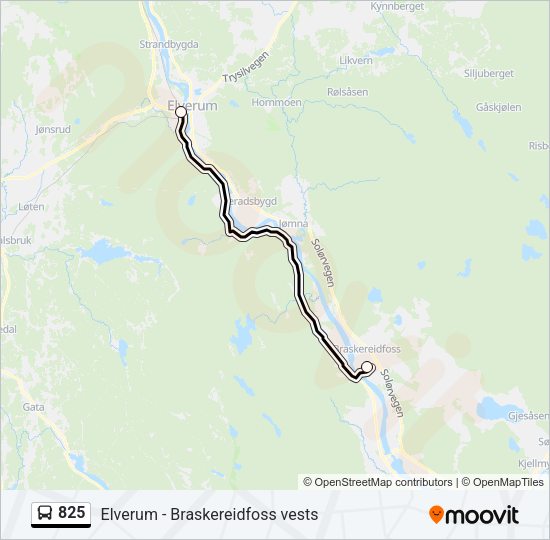 825 Bus Line Map