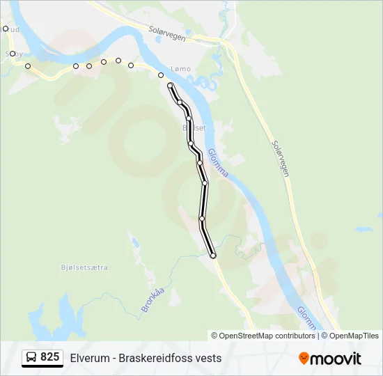 825 Bus Line Map
