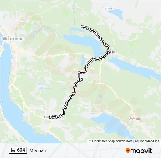 604 Bus Line Map
