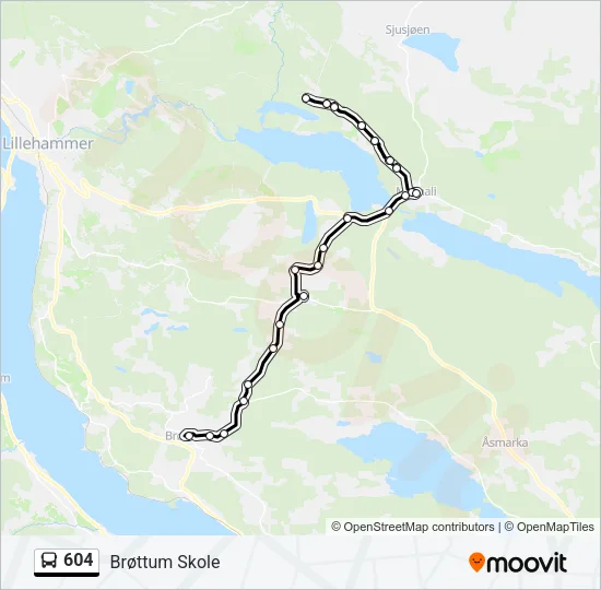604 Bus Line Map