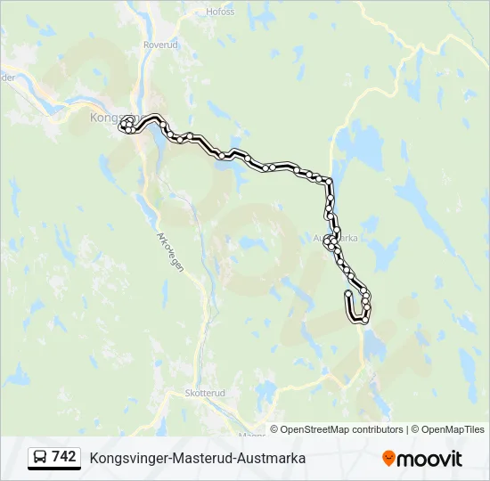 742 buss Linjekart