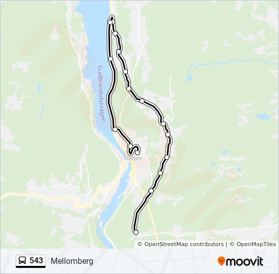 543 bus Line Map